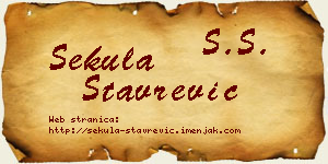 Sekula Stavrević vizit kartica